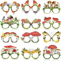 Pajean 36 Pcs Enchanted Forest Party Decorations Mushroom Themed Eyeglasses Wild Mushrooms Paper Glasses Photo Booth Props Frame Favors for Woodland Shower Birthday Party Decor Supplies