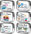 Cunno Makeup Bags Gifts for Women Teacher Beach Cruise Swim Nurse Dance Happy Graduation Gift Survival Kit Clear Cosmetic Bags PVC Waterproof Travel Toiletry Handbags Purses Organizer(Cruise Style)
