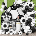 GRESATEK Soccer Balloon Arch Garland Kit, Black White Balloons Decorations with Soccer Foil Balloons for Men Women Teen Kids Soccer Football Theme Birthday Party Decor Supplies