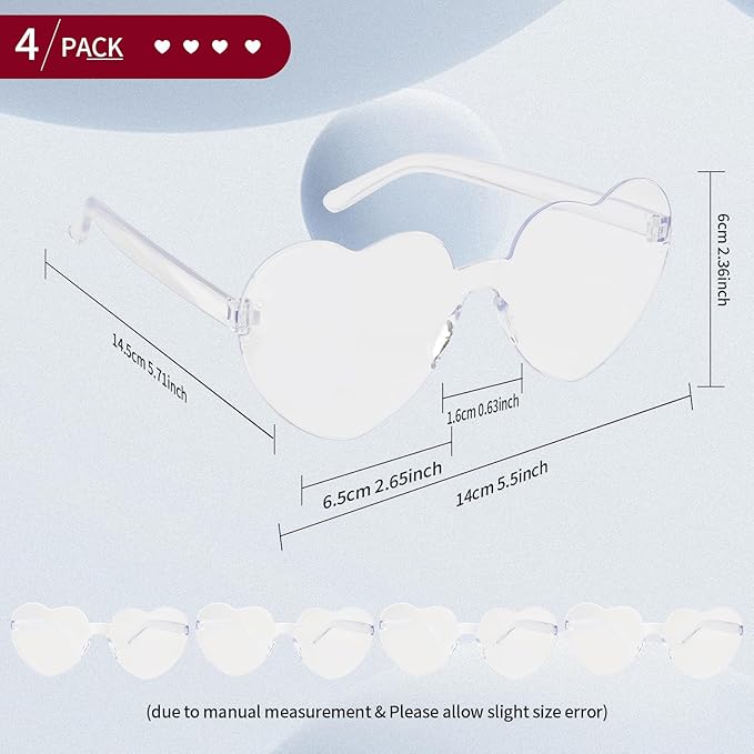 Heart Sunglasses Heart Shaped Glasses Bulk Valentines Halloween Bachelorette Party Decorations Glasses Women Men