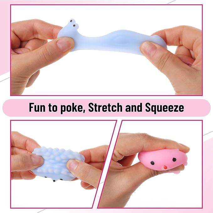 Mr. Pen- Pastel Animal Squishy Toys, 12 Pack, Washable Twistable Stretchy Squishies, Soft Stress Relief Sensory Toys for Squeezing,, Party Favors & Classroom Rewards, Easter Egg Fillers