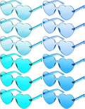 Photect 12 Pair Heart Shaped Sunglasses Neon Color Transparent Heart Glasses for Women Party Favor