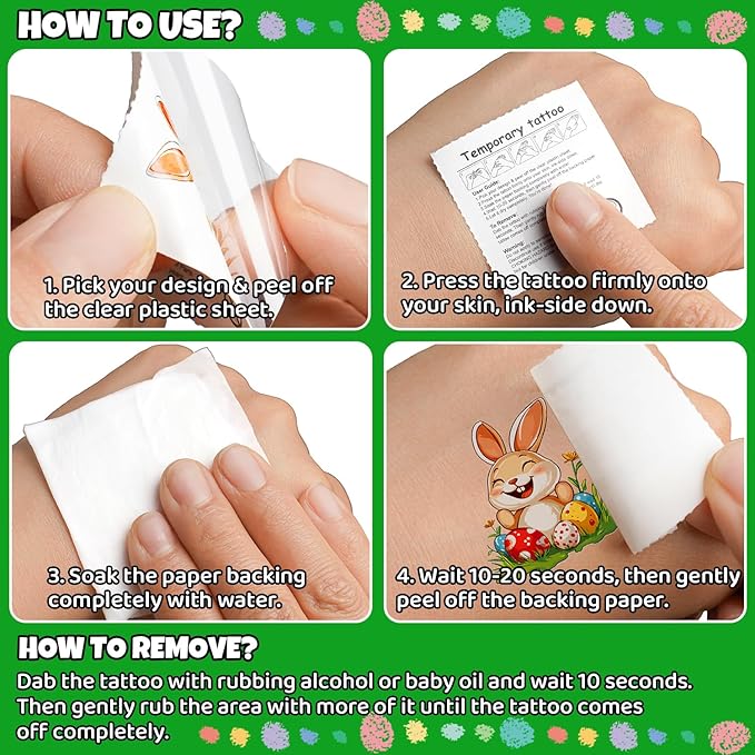 JCFIRE 95 PCS Easter Basket Stuffers, Temporary Tattoos for Kids, Spring Egg Fillers, Cute Bunny Stickers, Easter Party Favors Toys Toddler Teens Boys