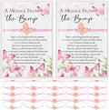 Ferreve Baby Shower Favors for Guests Bulk, 50 Pack Butterfly Wish Bracelets with “A Message from the Bump” Cards, Baby Shower Party Favors for Gender Reveal