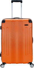 Rockland London Hardside Expandable Spinner Wheel Luggage, Checked Large 28", Orange