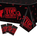 K1tpde 3PCS Spy Party Tablecloths for Kids Birthday Secret Agent Theme Table Covers Spy Plastic Table Cloth Secret Themed Party Decorations for Boys