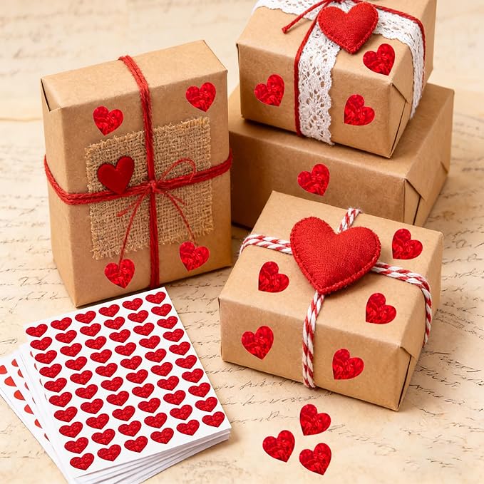 1920pcs Heart Stickers, Valentines Stickers, 0.5inch Holographic Glitter Small Mini Red Hearts Sticker Love Stickers for Valentine's Day, Mother's Day, Award Charts, Envelopes, Crafting, Scrapbooking