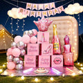 Happy Birthday Decorations for Women, Rose Gold Birthday Balloons & Happy Birthday Banner Set, Pink Princess Birthday Party Decorations