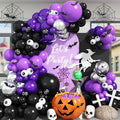 Purple Black Silver Balloon Arch, Metallic Silver Dark Purple Black Balloons Purple Black Party Balloon Garland Kit Black Purple Helium Balloon Kit for Graduation Birthday Halloween Party Decor