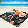 WIWIGO Beach Blanket Waterproof Sandproof Beach Mat 79" X 83"/10'x9'for 2-8 Adults Quick Drying Outdoor Picnic Mat Beach Accessories for Travel, Camping, Hiking