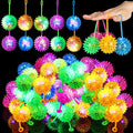 Sotiff 150 Pcs Light up Ball Spiky LED Bouncy Ball Flashing Squeaky Multicolor Puffer Toy Rubber Sensory Toy Carnival Prizes Bulk Party Favors for Teens, Adults, Children