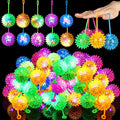 Sotiff 400 Pcs Light up Ball Spiky LED Bouncy Ball Flashing Squeaky Multicolor Puffer Toy Rubber Sensory Toy Carnival Prizes Bulk Party Favors for Teens, Adults, Children