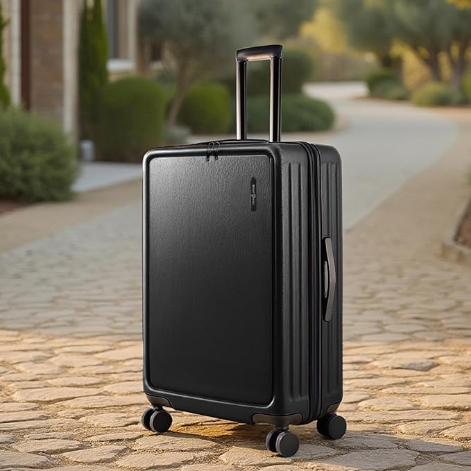 TRAVELARIM 24 Inch Luggage with Spinner Wheels, Hard Shell Suitcase with TSA Locks for Luggage, Travel Large Suitcase, Expandable Hard Shell Suitcases, Black
