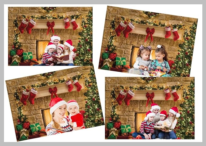CYLYH 10x8ft Christmas Photography Backdrops Child Christmas Fireplace Decoration Background for PhotoChristmas Party Background