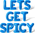 Letter Balloons - LETS GET SPICY 16" Inch Alphabet Letters Foil Mylar Balloon Bachelorette Party Banner (Blue)