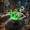 Halloween Decorations Indoor, Black Plastic witches cauldron, Cauldron Halloween Decor - DIY Floating Potion Set with Magic Floating Potion Bottles and Diffuser, Decoration for Spooky Vintage