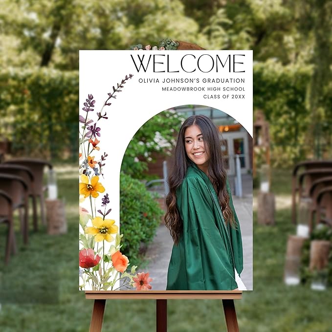 Graduation Welcome Sign With Photo, Custom Graduation Yard Signs, High School Grad Welcome Sign, College Graduation Welcome Sign, University Grad Sign, Class Of 2025 Welcome Sign, Graduation Signs