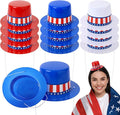 4th of July Patriotic Mini Top Hats, Red White Blue Mini Party Hats, Small Independence Day Top Hats for Memorial Day Decor
