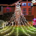 BlcTec Outdoor Christmas Lights 317 LED Christmas Star Lights with 9 Strands 11.9ft Waterfall Tree Lights, 8 Modes, Waterproof & Timer for Garden Yard Patio Outdoor Xmas Decorations, Cool White