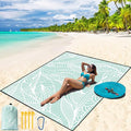 WIWIGO Beach Blanket Waterproof Sandproof Beach Mat 79" X 83"/10'x9'for 2-8 Adults Quick Drying Outdoor Picnic Mat Beach Accessories for Travel, Camping, Hiking