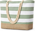 Becokan Beach Bags for Women Large Canvas Beach Tote Bag Beach Bags Waterproof Sandproof Swim Pool Bag Travel Essentials