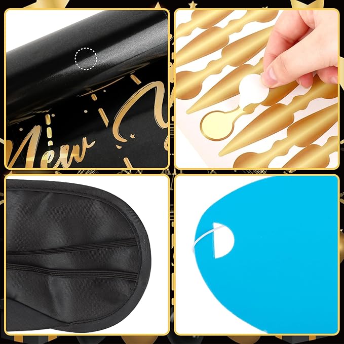 Hooqict New Years Party Games for Kids Family 2026 Pin The New Year’s Eve Games Countdown Clock Holiday Party Activities Supplies, Large Pin The Games Poster with 32 Stickers