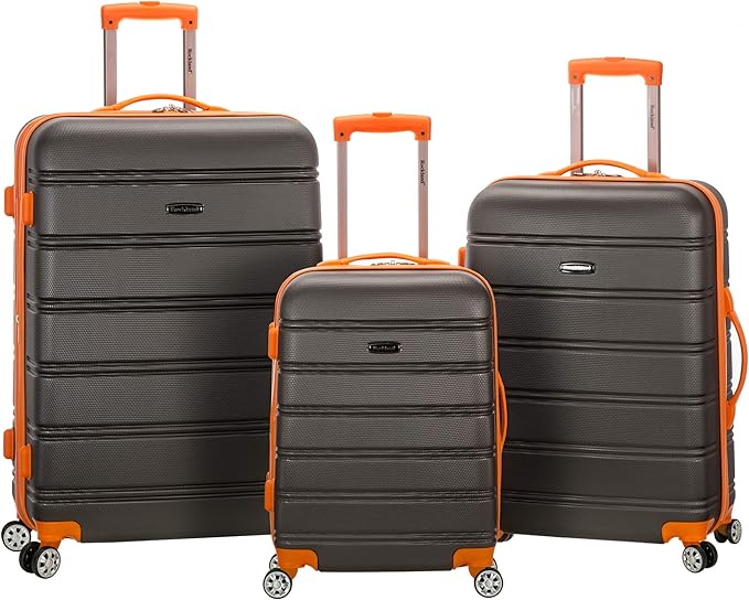 Rockland Melbourne Hardside 3 Piece Expandable Spinner Wheel Luggage Set, (20"/24"/28"), Charcoal