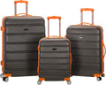 Rockland Melbourne Hardside 3 Piece Expandable Spinner Wheel Luggage Set, (20"/24"/28"), Charcoal