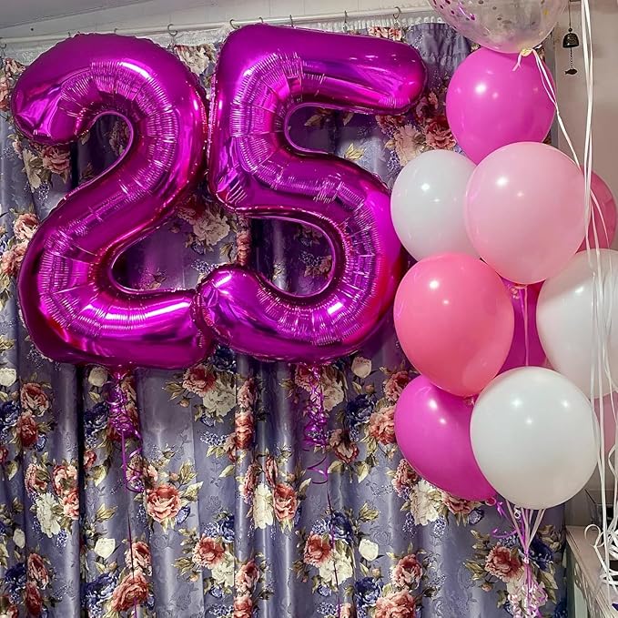 Rosy Purple Number 18 Balloon 40 inch, 18 Number Balloons, 18th Rosy Purple Birthday Decorations for Girls Boys Kids, 18 Year Old Party Supplies