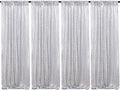 B-COOL Silver Sequin Backdrop Curtains 4 Packs 2ftx8ft Glitter Shimmer Fabric Silver Backdrop Drapes for Wedding Banquet Party Background Decorations