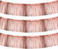 PATIKIL Foil Fringe Garland 10 Feet, 3 Pack Metallic Tinsel Streamers Fringe Banner Wall Hanging Curtain Backdrop for Wedding Birthday Christmas New Year Party Decoration, Rose Gold