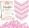 Thyle 51 Pcs Pacifier Hunt Baby Shower Games Include Hunt Sign and 50 Acrylic Pacifiers for Baby Shower Game Decoration Gift Sets Gender Reveal Party Decor(Rainbow)