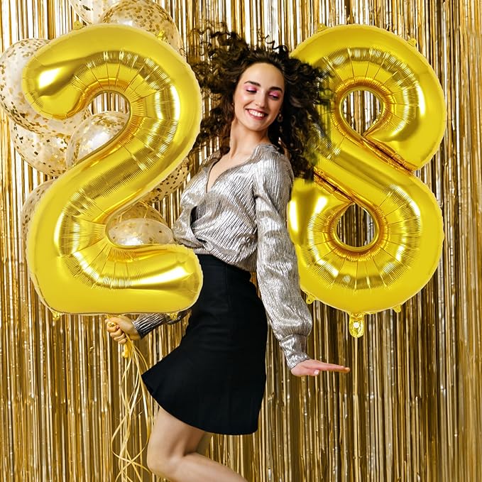 Gold Number 8 Balloon 40 Inch, Big Large Foil Helium Number Balloons, Jumbo Giant Mylar Number 8 Balloons for 8 Year Old Birthday Party Decorations Supplies Anniversary Celebration