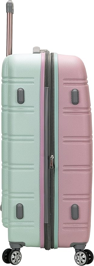 Rockland Melbourne Hardside Expandable Spinner Wheel Luggage, Checked Large 28", Mint