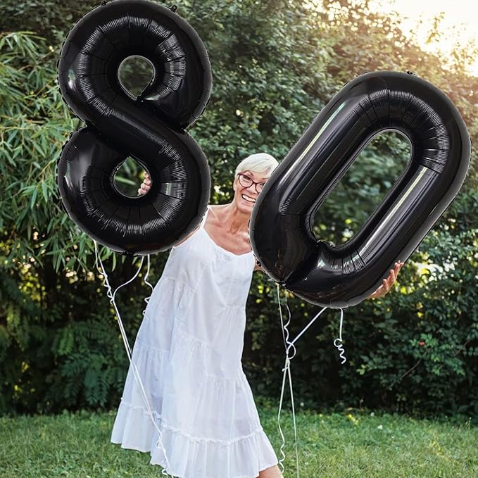 Number Balloons Black Party Balloon - Giant Number 10 Balloon, 40 Inch Large Balloon for Birthday Decorations, Black Party Supplies for Men Women