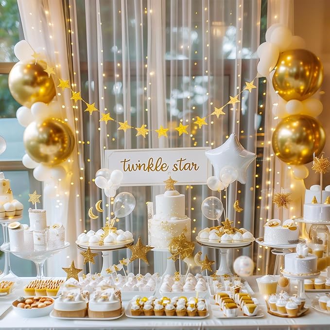 10 FT x 8 FT White Backdrop Curtain - Tulle Backdrop Curtain with 9.8FT Lights String - Sheer Backdrop Curtains with 4 Inch Rod Pockets for Birthday Weddings Baby Shower Celebration Party Decorations