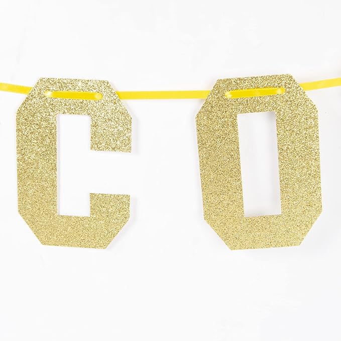 Class of 2026 Graduation Theme Party Decoration Banner, Gold Congrats Grad Banner, Black Glitter Graduation Banner, 2026 Black Congratulations Grad Party Decorations