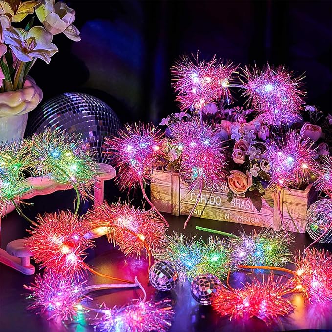 Juexica 16 Pcs Light up Cat Ears Headband with Color Change LED Cat Headband Rave Hair Accessories for New Year Party(Bright Color)