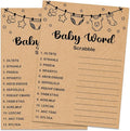 Baby Shower Game, Baby Word Scrabble Game Cards, Baby Shower Party Games Supplies & Activities, Party Activities Ideas Supplies, Baby Shower Ideas, 30 Game Cards Included, Kraft