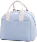 LOVELYWIND Insulated Cloud Blue Lunch Bag for Women, Stylish Corduroy Tote with Aluminum Lining, Large Capacity Reusable Cooler for Work, Travel, Beach or Picnic, Cloud Blue Water-Resistant Lunch Box