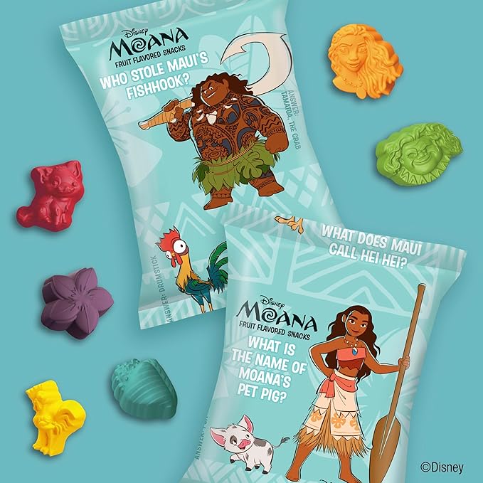 Disney Moana Fruit Flavored Snacks, Gluten Free, Kids Snacks, 10 Ct, 8 oz