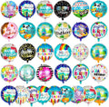 120Pcs Mylar Birthday Balloons, Happy 18IN Round Birthday Foil Helium Balloons Bulk for Party Decoration Supplies