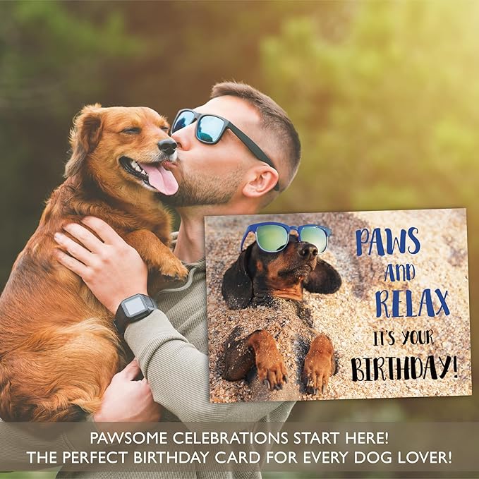 Gooji 5x7 Dogs Birthday Cards Bulk 10 Pack, Funny Humorous Cute Cards for Wife Husband Teenage Young Boy Girl Men Women Adult, Puppy Husky Bulldog Dachshund Golden Retriever