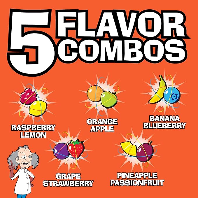 TOXIC WASTE - Nuclear Fusion Hazardously Sour Candy - Raspberry-Lemon, Pineapple-Passionfruit, Grape-Strawberry, Banana-Blueberry, & Orange-Apple Flavors - 1000 Piece Bulk Bag