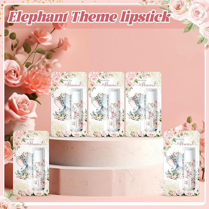 30 Pack Little Peanut Party Baby Shower Games Prizes Bulk Lip Balms Pink Elephant Party Gifts for Winners Boys Girls Gender Reveal Favors Decorations Baby Shower Souvenirs Gift Bags Stuffers
