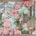 Spring Tea Party Decorations 139pcs Pastel Floral Balloon Garland Arch Kit with Pink Green Teapot and Floral Mylar Balloon for Let's Par-Tea Birthday Spring Garden Mothers Day Tea Party Decor