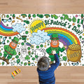 St Patricks Day Giant Coloring Tablecloth,St Patricks Day Crafts for Kids - 72x30 Inches, Paper Coloring Banner Games Activities Gifts Party Decorations