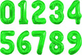 Number Balloons 16 Inch Mylar Foil Number 0-9 Balloons Set for Party Decoration Custom Digital Balloons 10 Pieces Party Supplies (green)