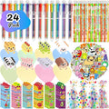 Birthday Goodie Bags for Kids, 24Pack Return Gifts for Birthday Party with Multicolor Pen Pencils for Goodie Bag Stuffers Classroom Gifts for Students Class Rewards Prizes