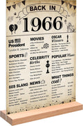 DARUNAXY 60th Birthday Party Decorations, Vintage Back in 1966 Poster Acrylic Sign with Stand 60 Year Old Party Supplies for Men& Women Vintage 1966 Table Decor 60th Anniversary Class Reunion Gifts